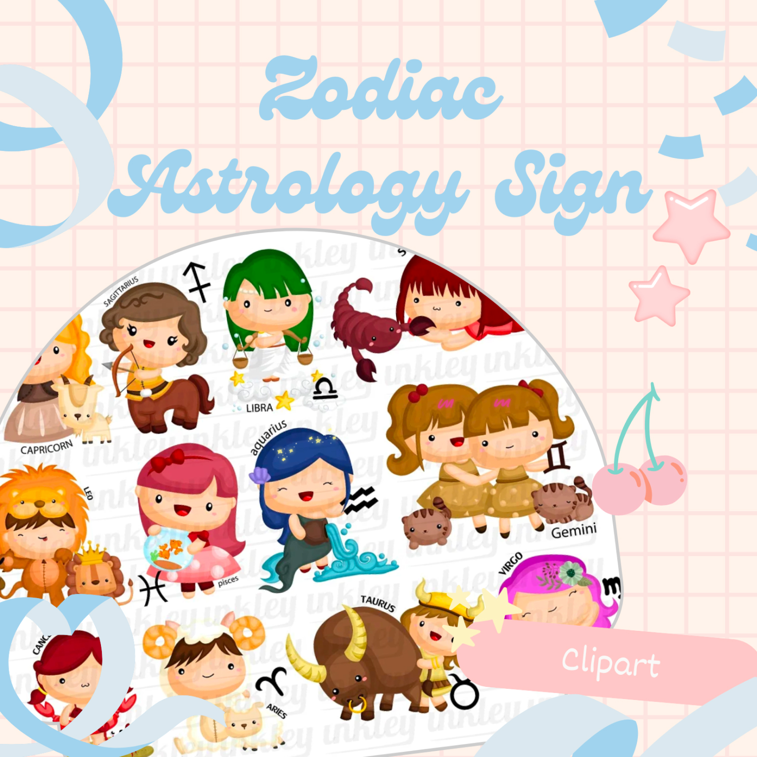 Zodiac Astrology Sign Clipart.