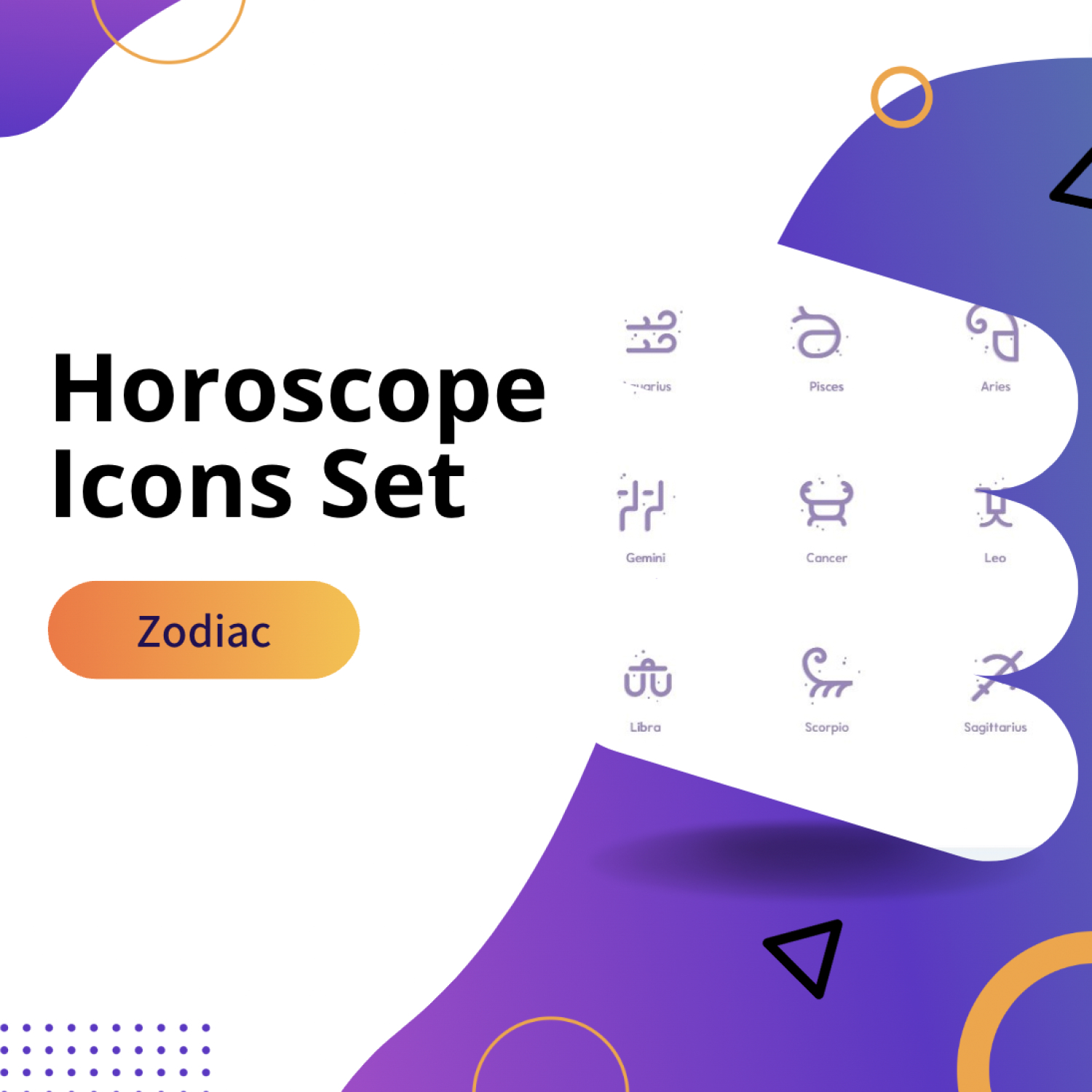 Zodiac - Horoscope Icons Set.