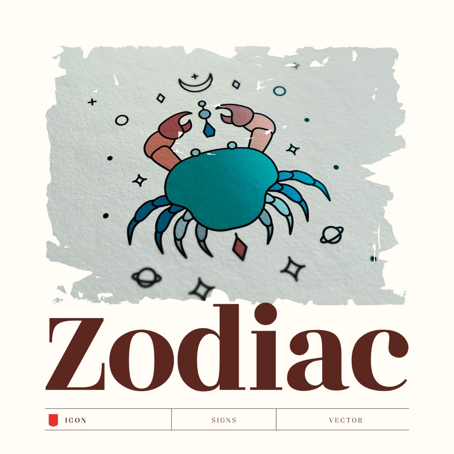 12 Zodiac Icon & Signs.