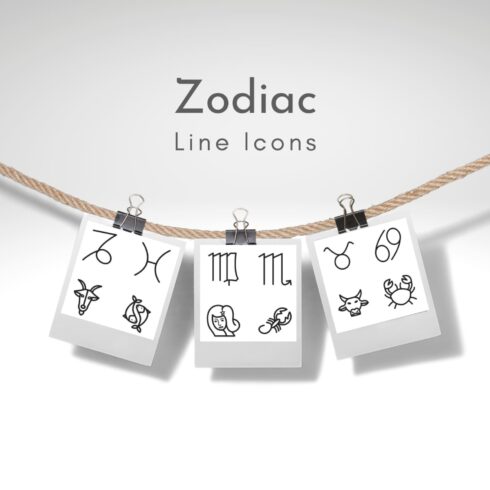 24 Zodiac Line Icons.