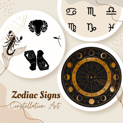 Zodiac Signs Constellation Art - main image preview.