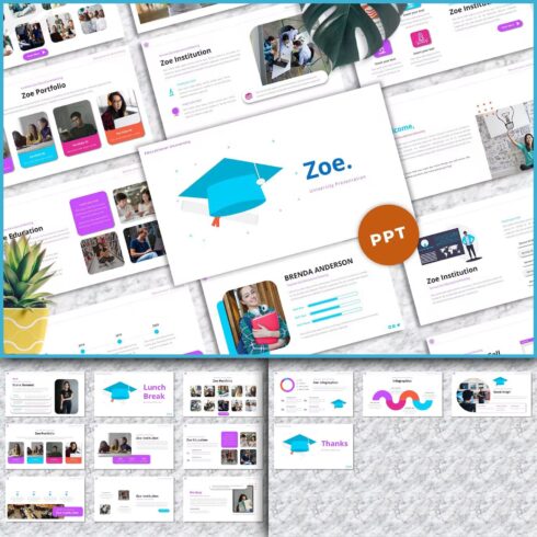 Zoe University Powerpoint Templates - main image preview.