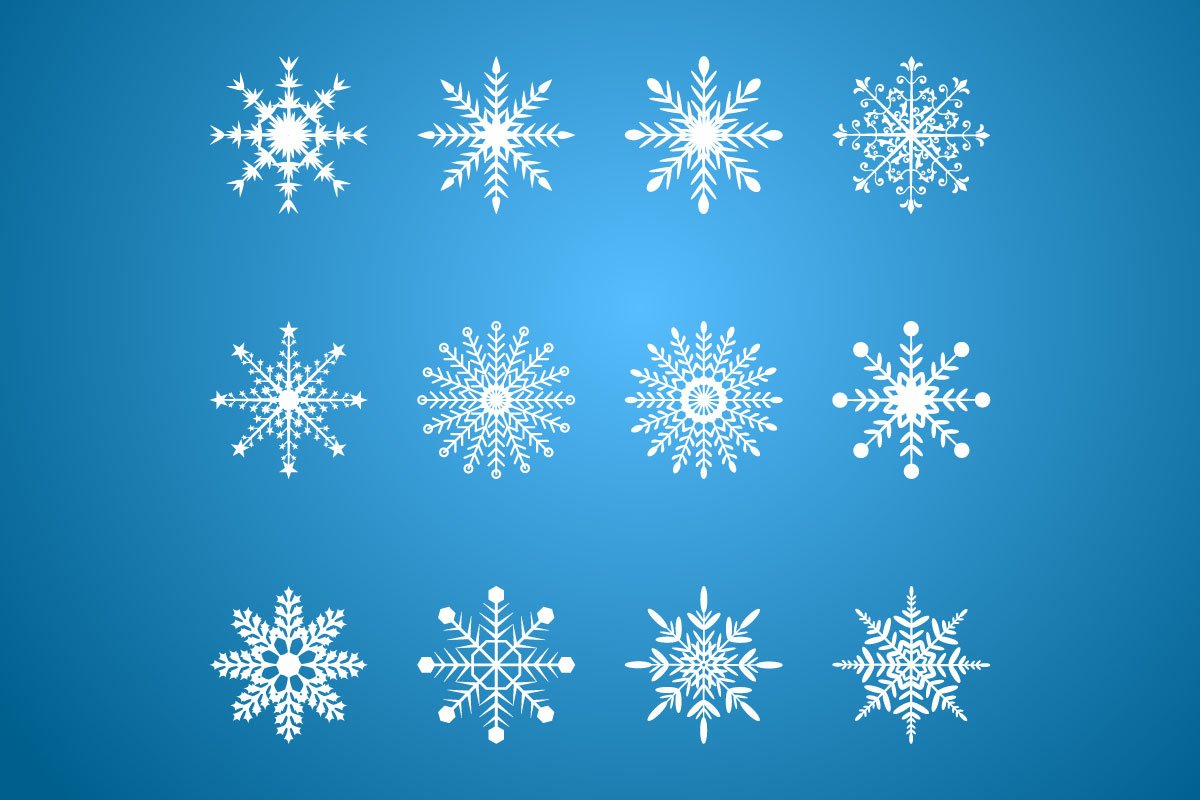 White snowflakes collection.