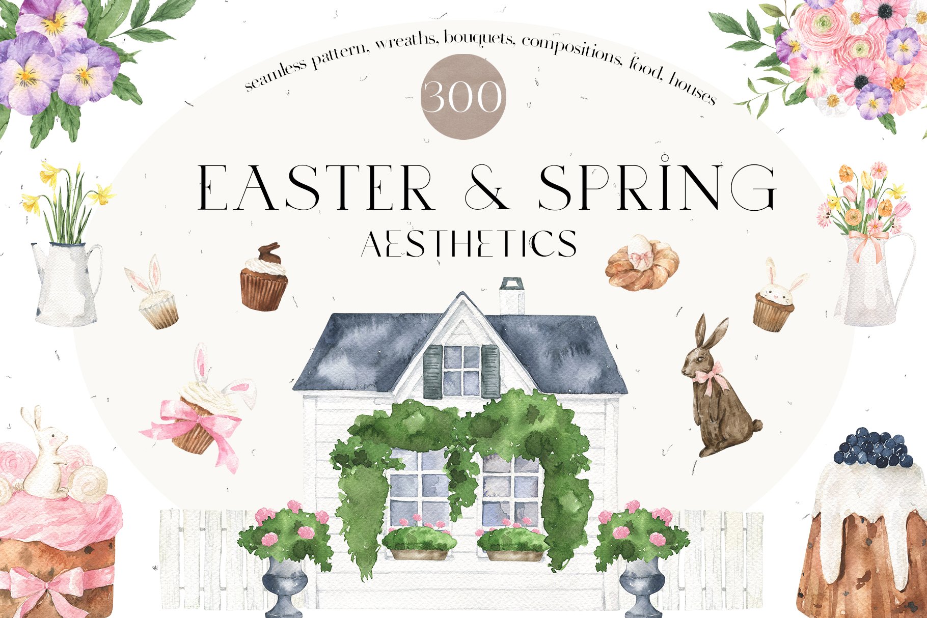 So calm and beautiful Easter illustrations.