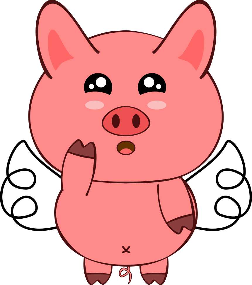 Cute pig with wings.