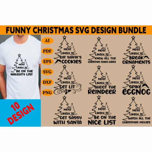 Funny Christmas SVG Design cover image.