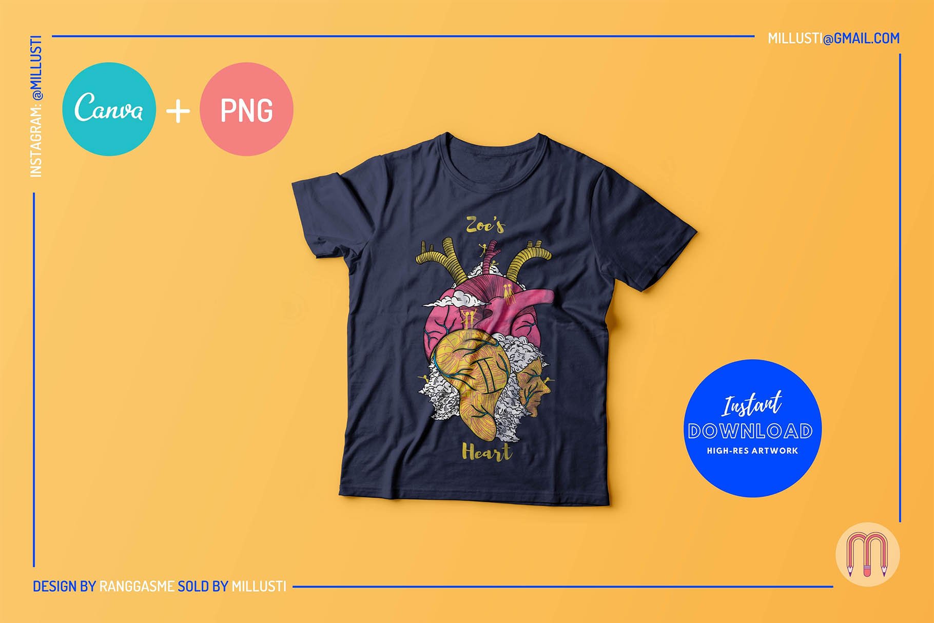 Black t-shirt with the big and colorful astrology heart.
