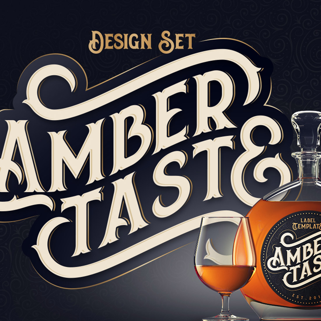 Amber Taste Font, Label, Mockup - main image preview.