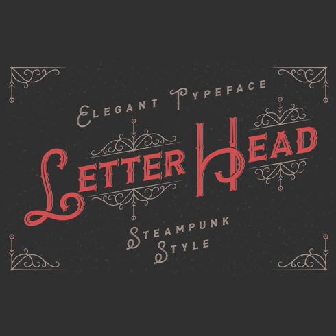Letterhead Typeface Font with Ornate Design cover image.