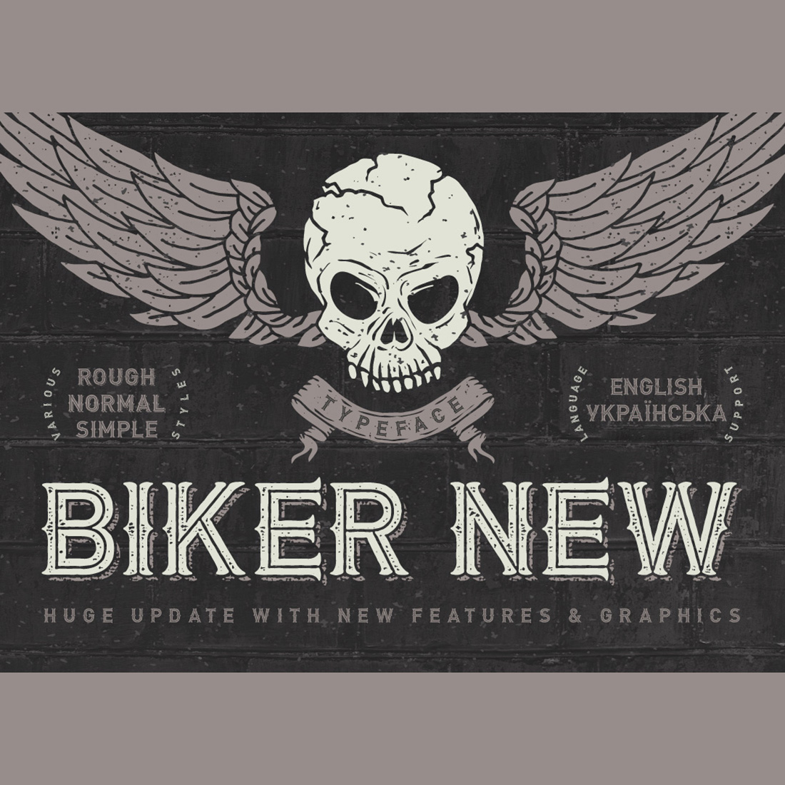 Biker New Font presentation.