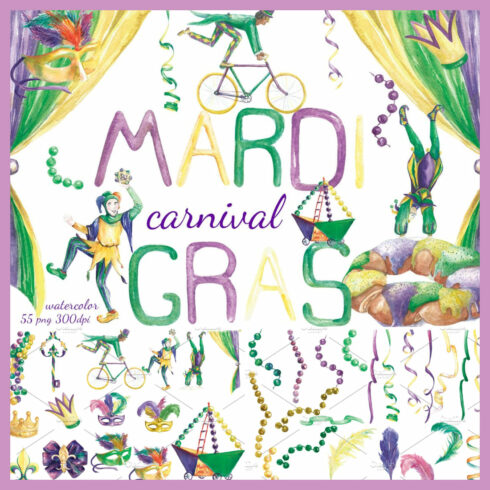 Mardi Gras carnival clip art.