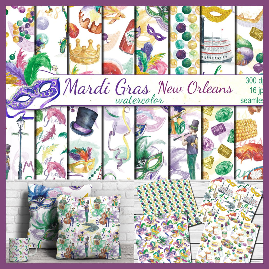 Mardi Gras New Orleans patterns.