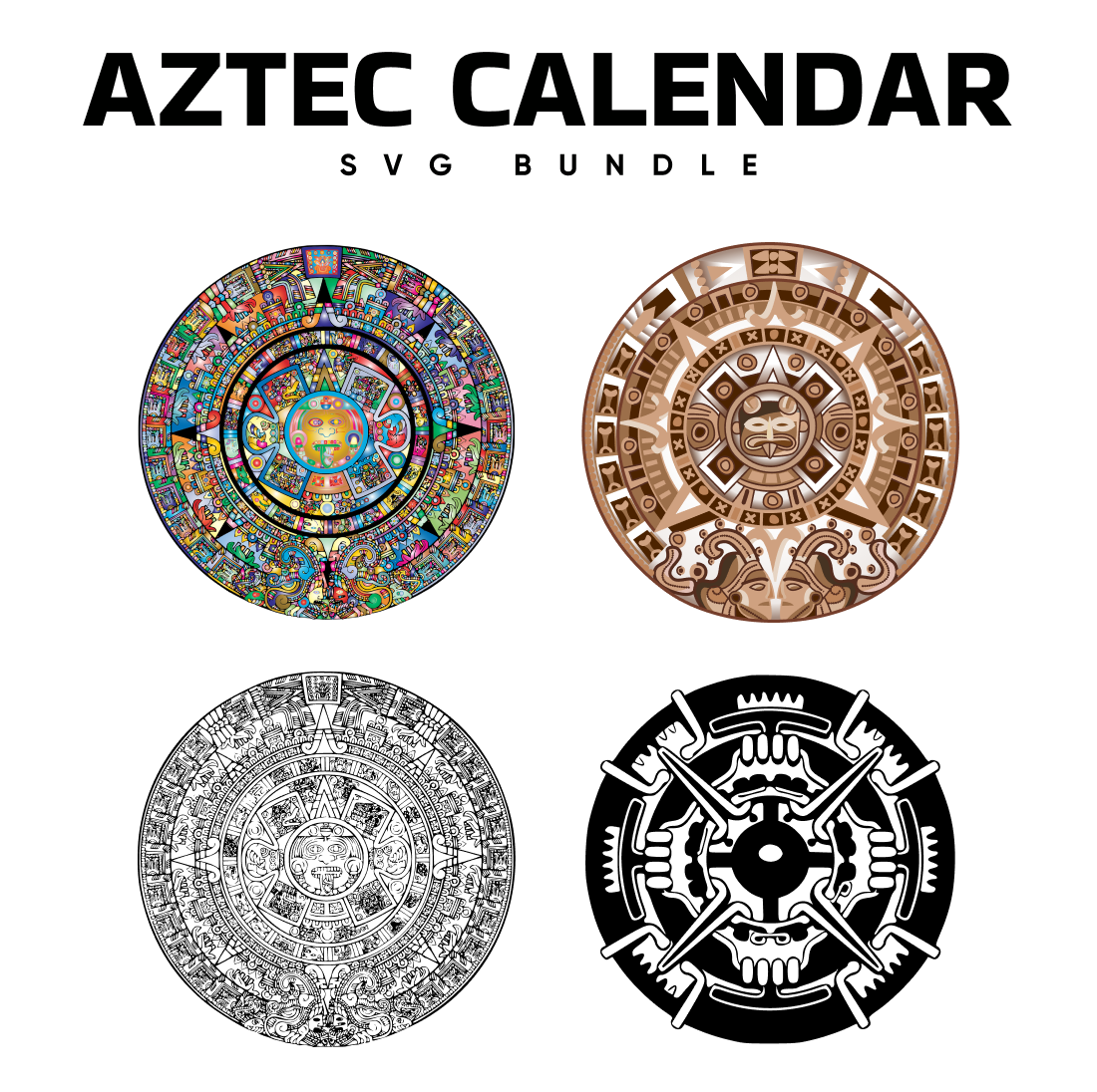 Aztec Calendar SVG.