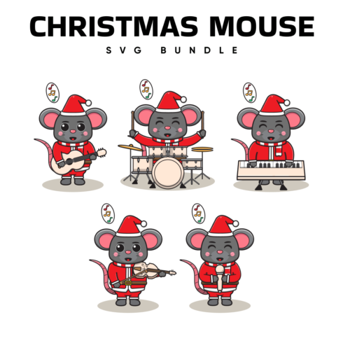 Christmas Mouse SVG.