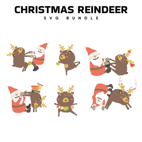 Christmas reindeer svg bundle.
