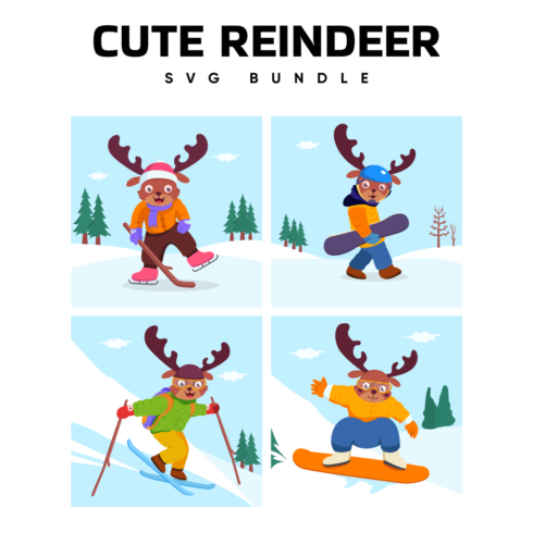 Cute Reindeer SVG.