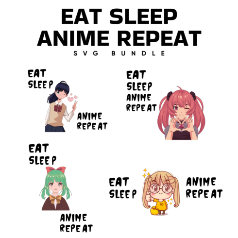 eat sleep anime repeat svg.