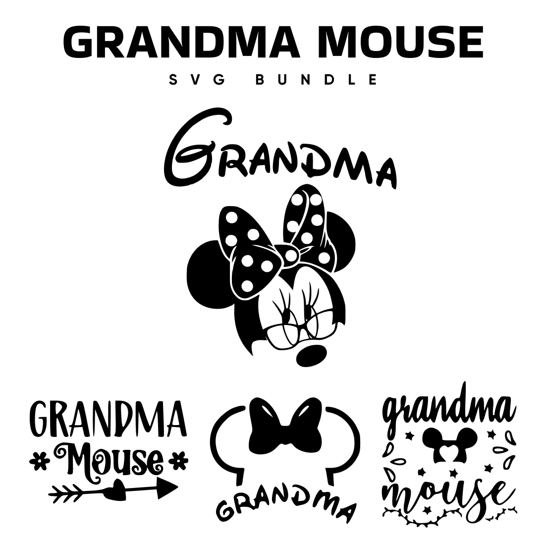 Grandma Mouse SVG.