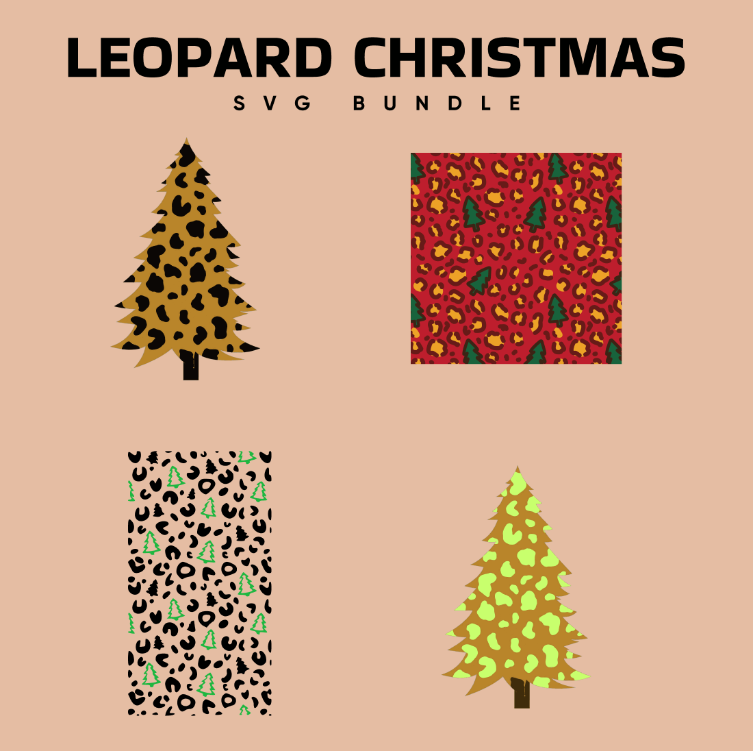 leopard christmas svg.