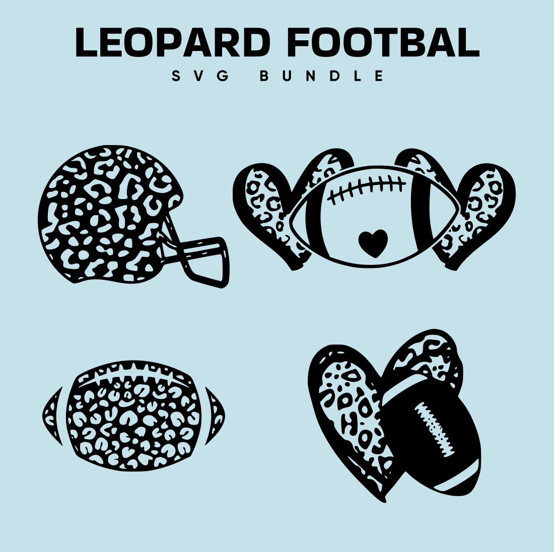 The leopard football svg bundle.