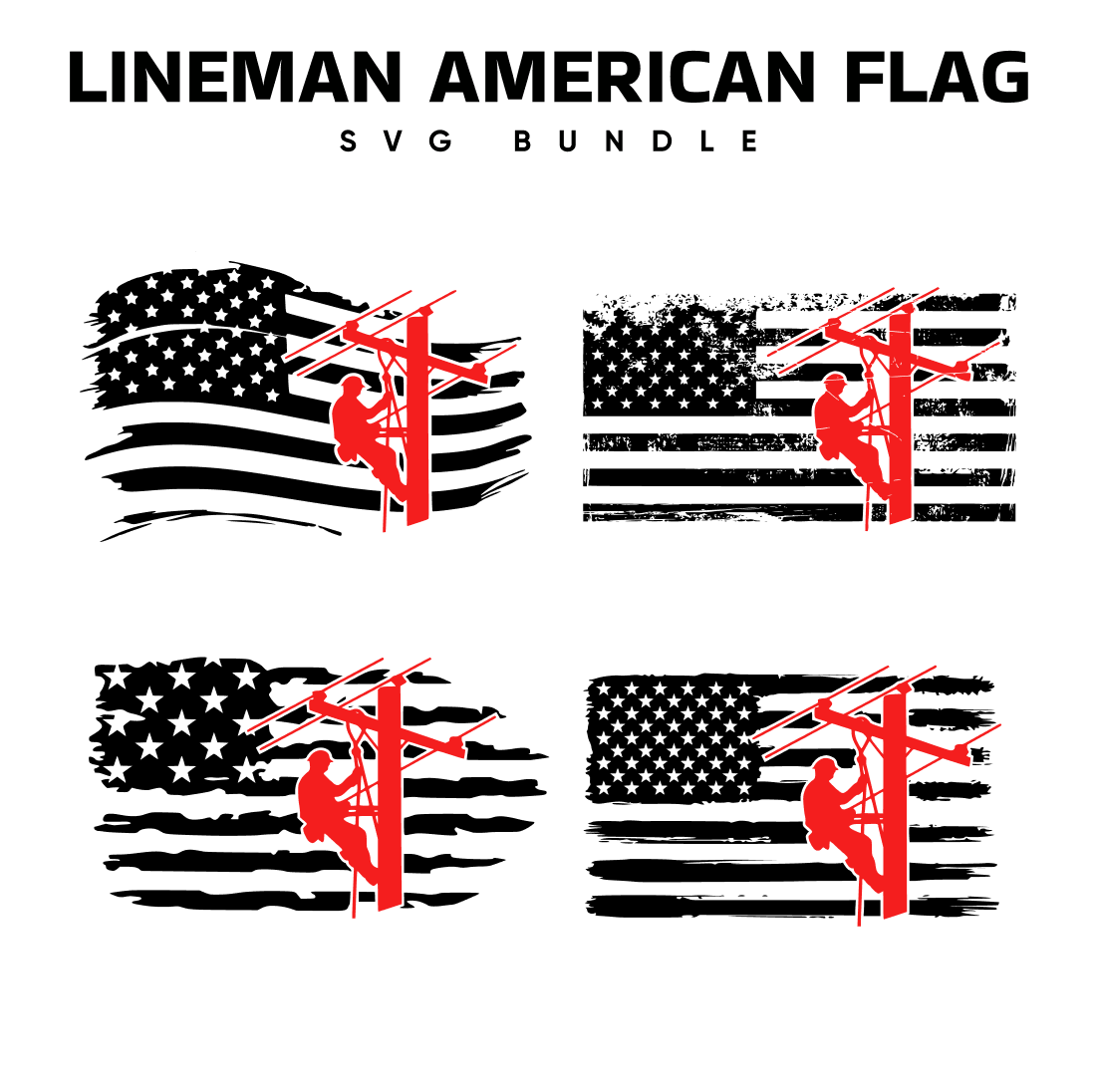 Lineman American Flag Svg.