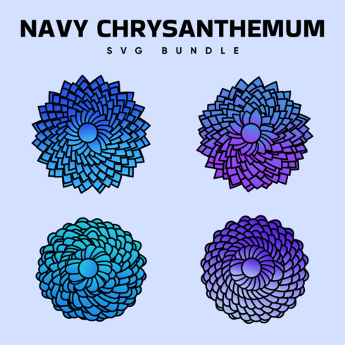 Navy Chrysanthemum SVG.