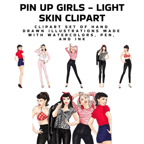 Pin Up Girls Light Skin Clipart - main image preview.