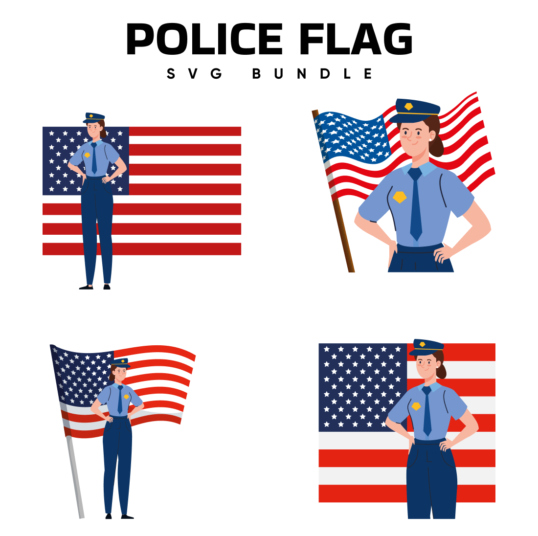 Police Flag SVG.