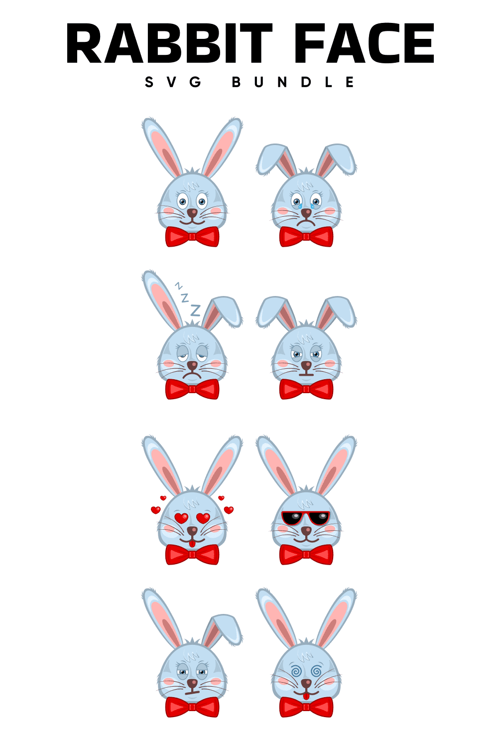 Rabbit Face Svg - Pinterest.