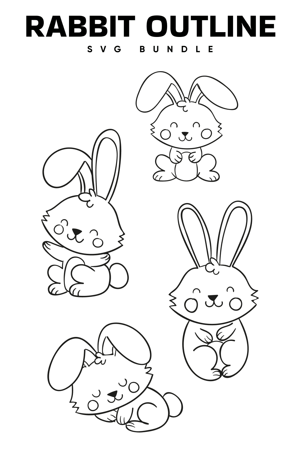 Rabbit Outline Svg - Pinterest.