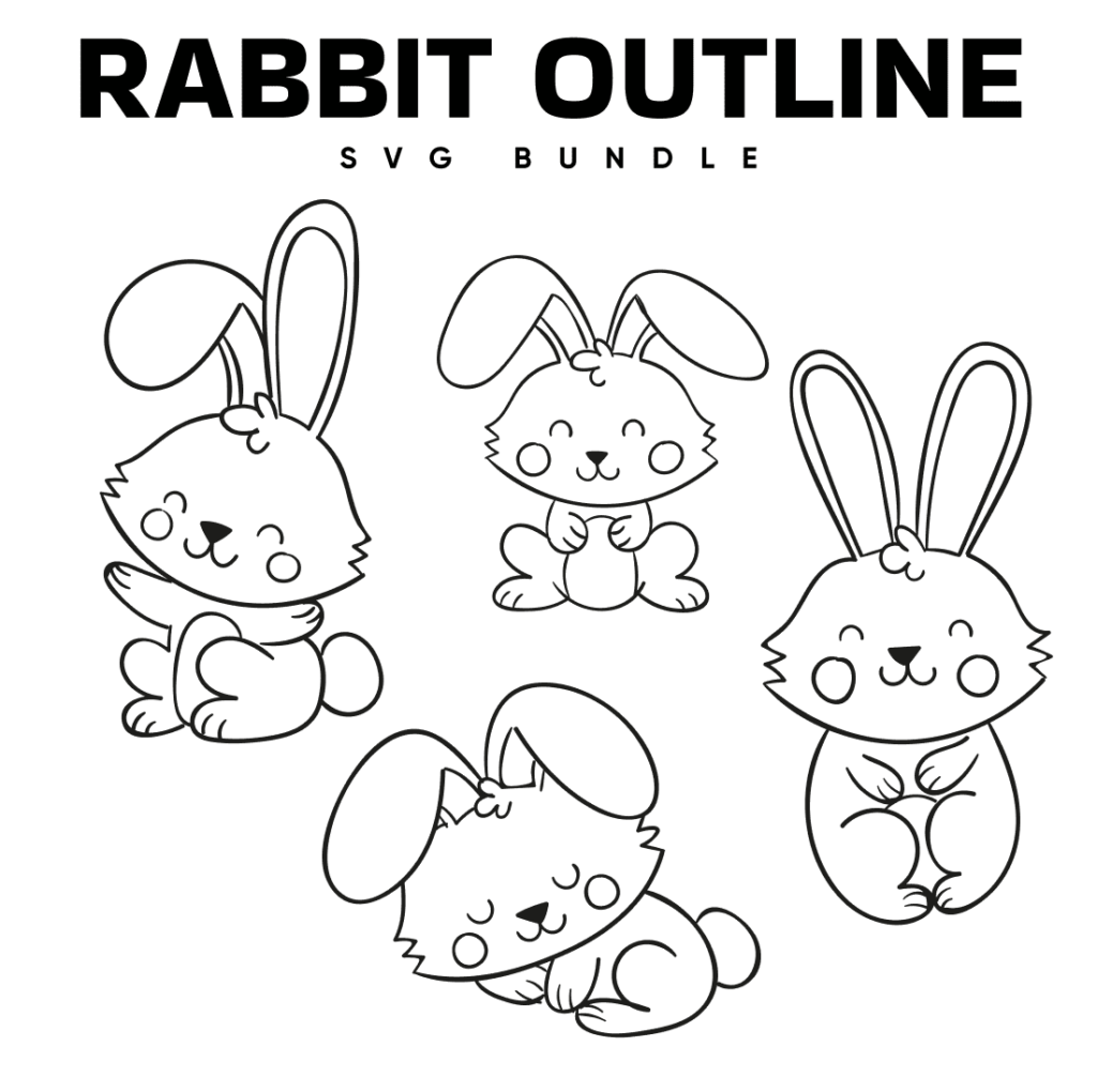 Rabbit Outline Svg – MasterBundles
