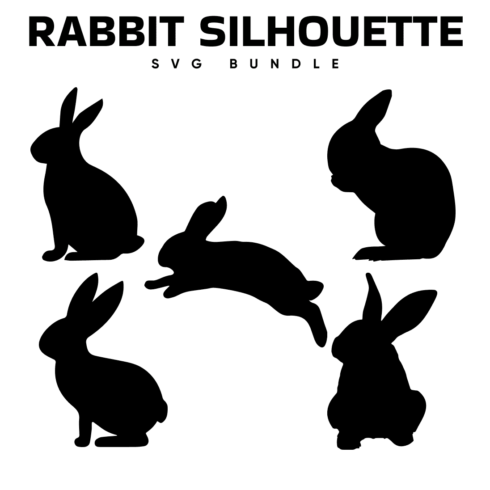 Rabbit silhouettes svg bundle.