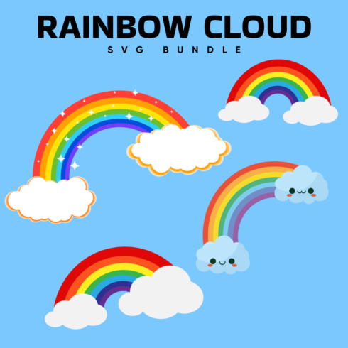 Rainbow Cloud SVG.