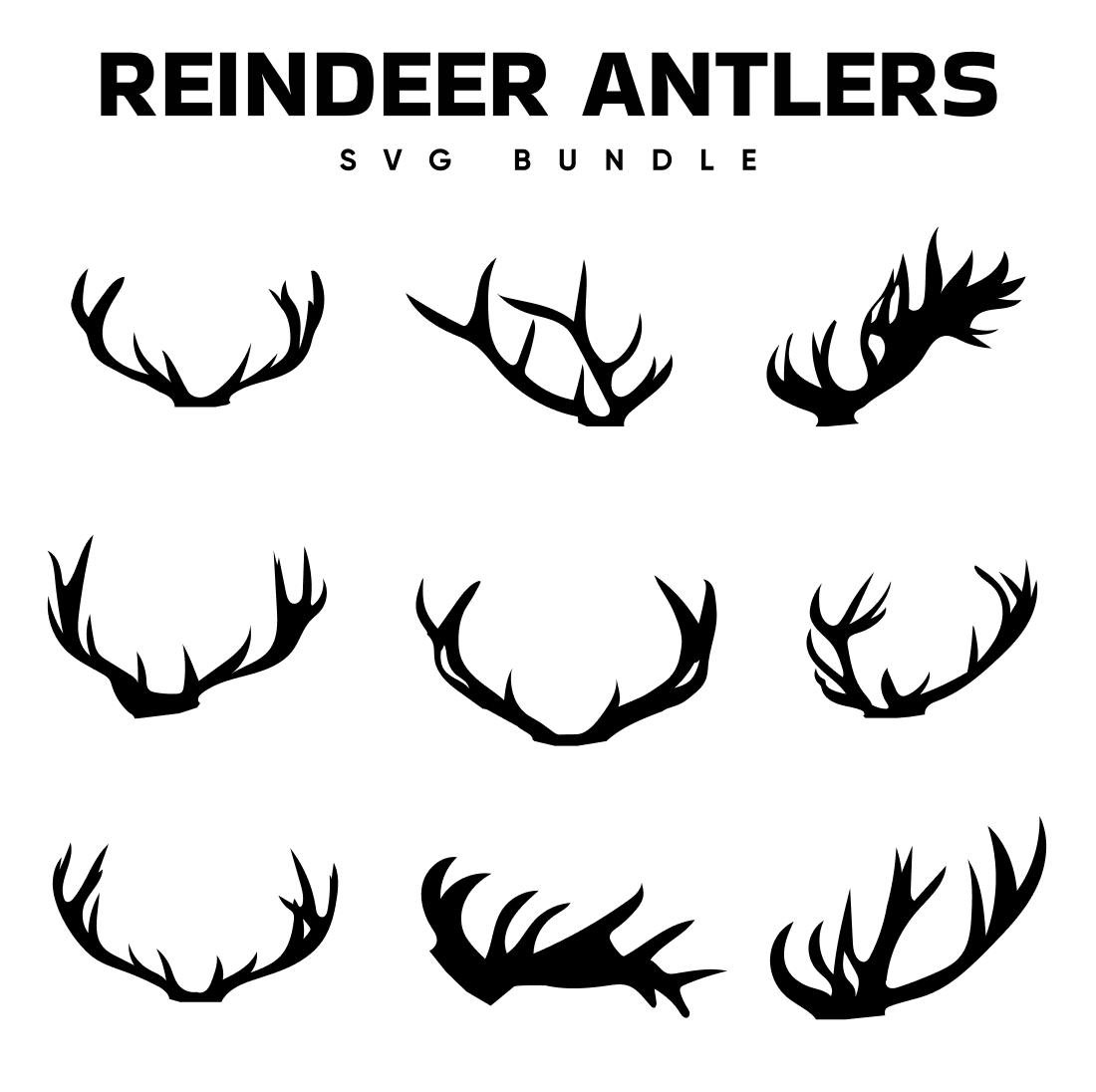 Reindeer antlers svg bundle.