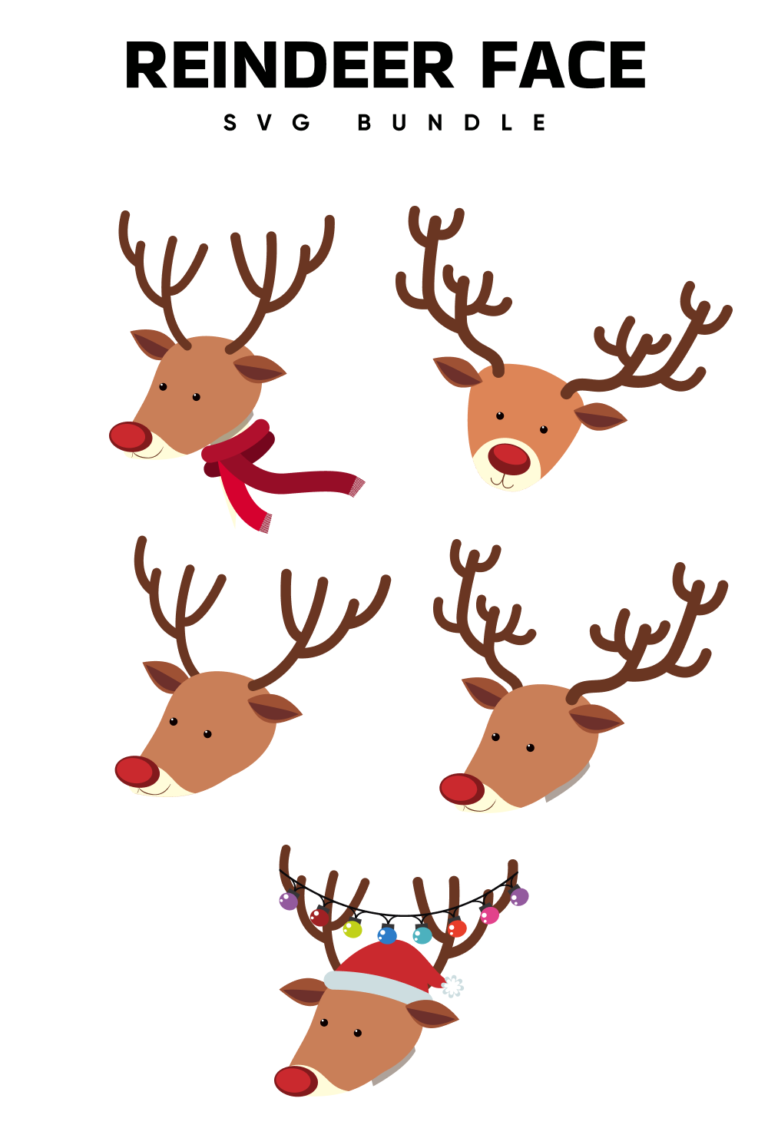 Reindeer Face SVG – MasterBundles