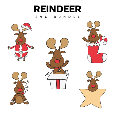 Reindeer svg bundle for christmas.