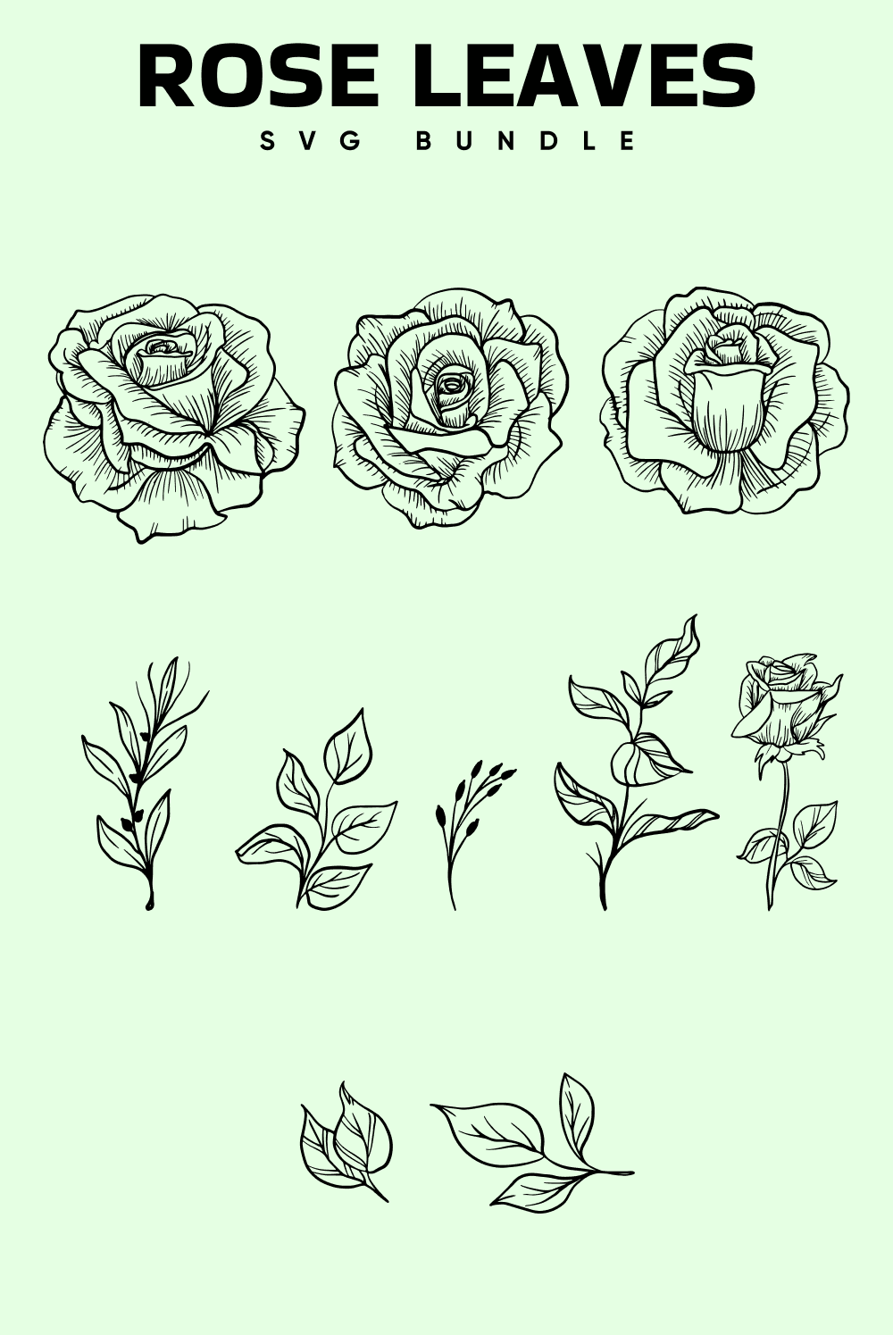 Rose Leaves Svg - Pinterest.