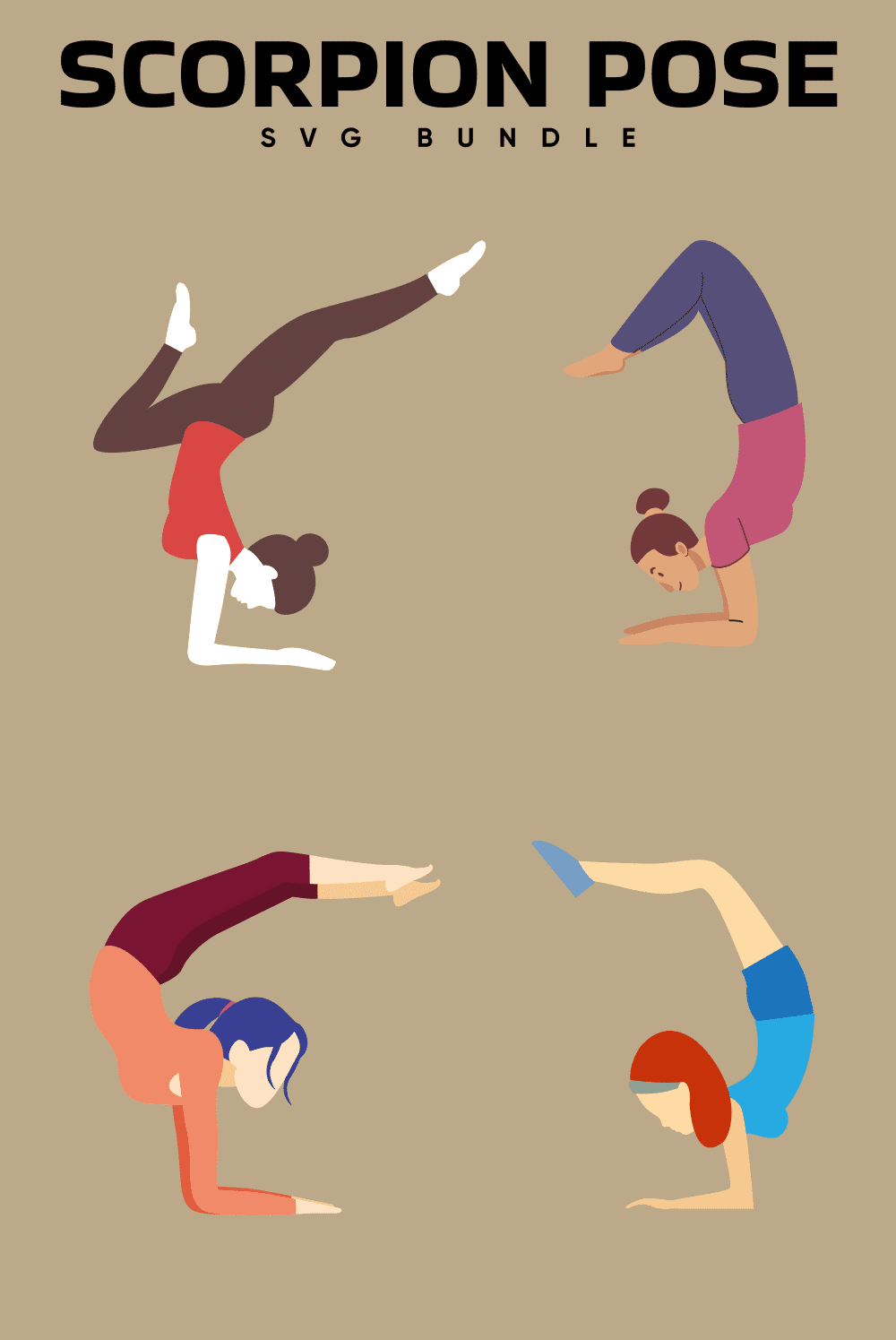 Young sporty attractive woman practicing yoga, doing Vrischikasana, Scorpion  exercise, handstand pose, working out, wearing sportswear, pants and top,  indoor full length, yoga studio - Stock Image - Everypixel
