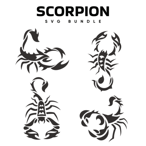 Scorpion tattoo designs on a white background.