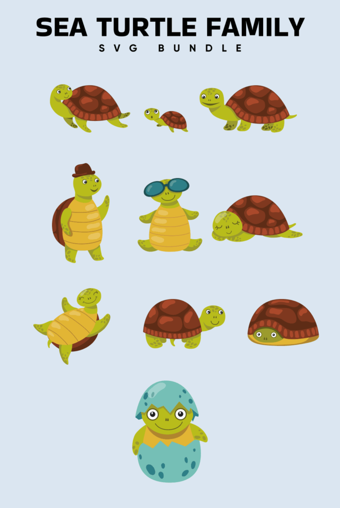 Sea Turtle Family Svg Files – MasterBundles