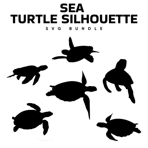 Sea Turtle Silhouette SVG - main image preview.