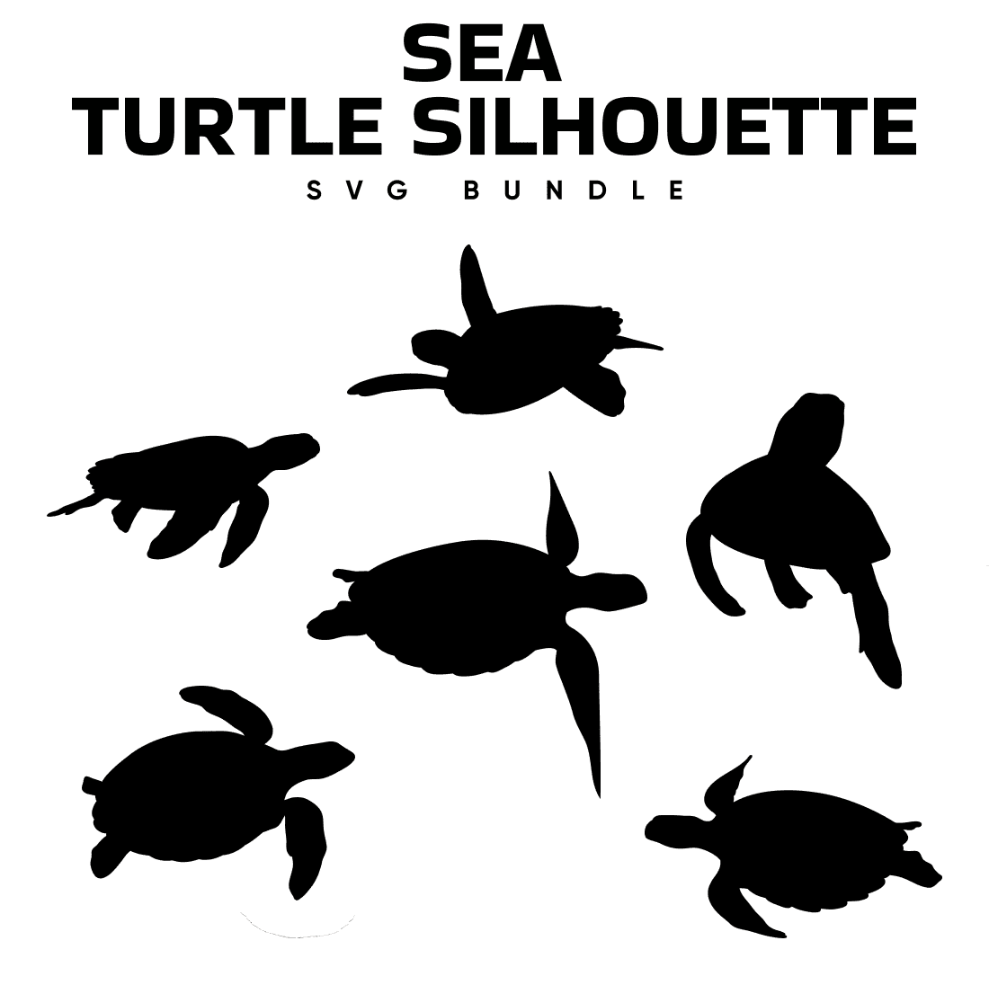 Sea turtle silhouettes svg bundle.
