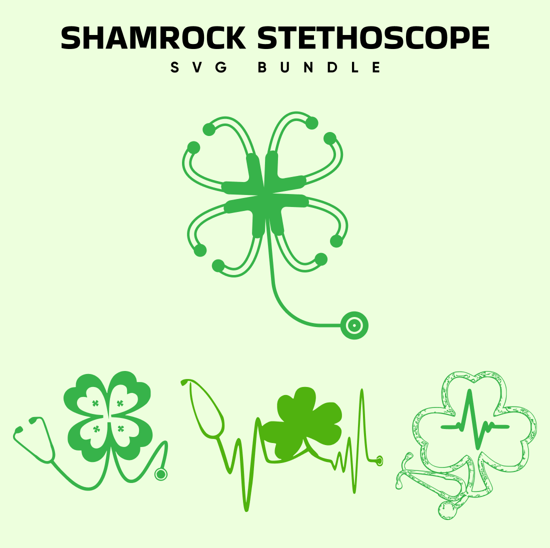 Shamrock Stethoscope SVG.