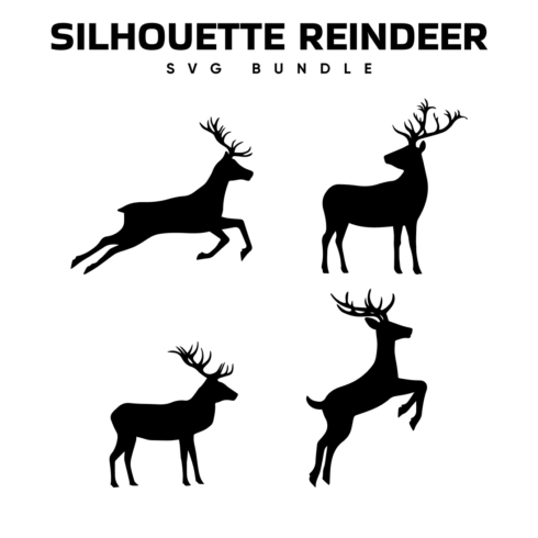 Silhouette reindeer svg bundle.
