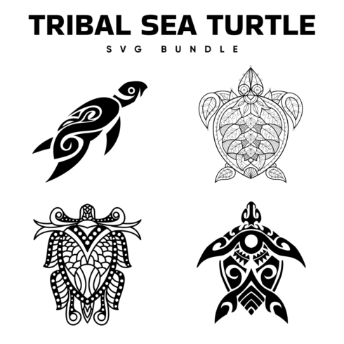 Tribal sea turtle svg bundle.