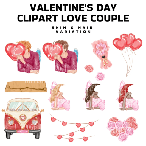 Valentine's Day Clipart Love Couple - main image preview.