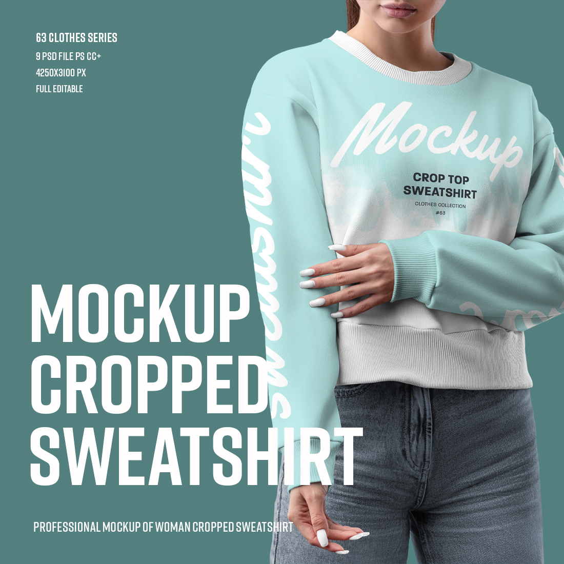 9 Mockups Woman Crop Top Sweatshirt main cover.