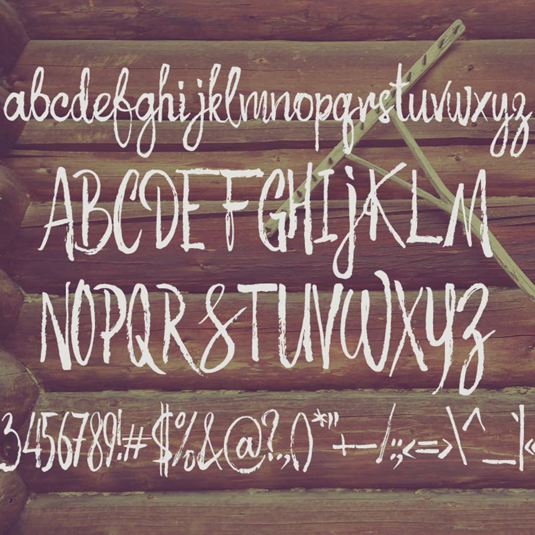 An image showcasing all the symbols and numbers in the gorgeous Autumn Feel font.