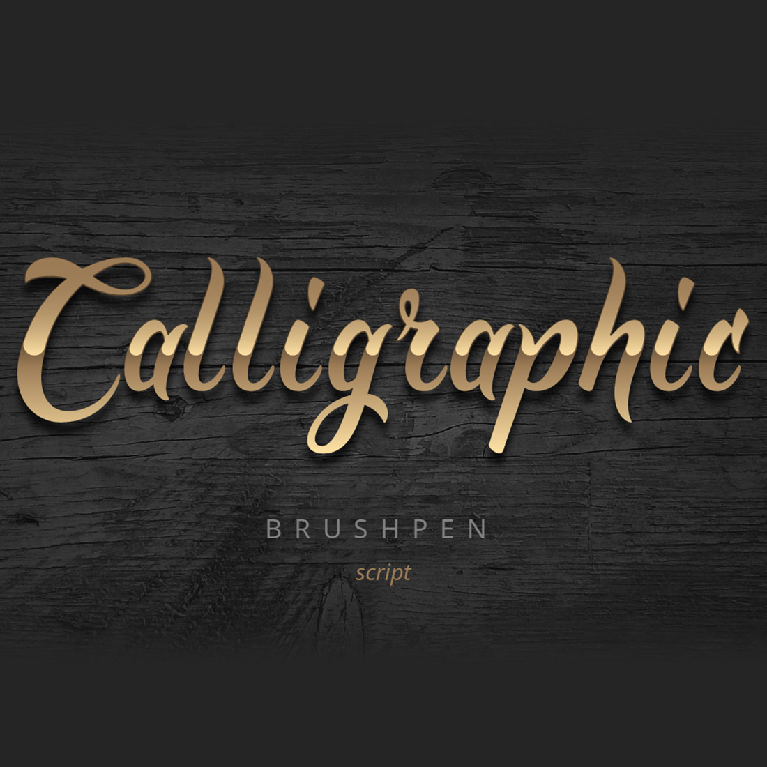 Font Calligraphy Golden Brush Design cover image.