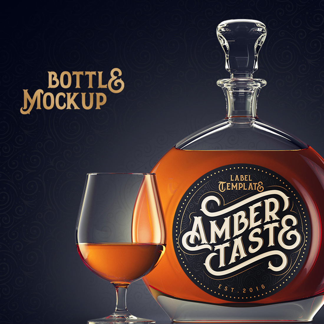 Amber Taste - bottle mockup.